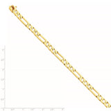 14K 6mm Hand-polished Fancy Link Bracelet-WBC-LK154-9