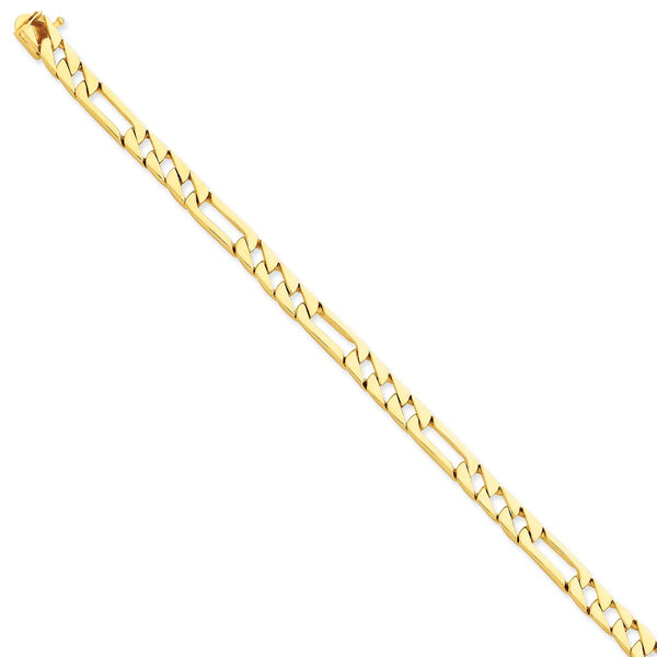 14K 6mm Hand-polished Fancy Link Bracelet-WBC-LK154-9