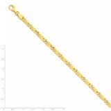 14K 5.5mm Hand-polished Fancy Link Bracelet-WBC-LK161-9