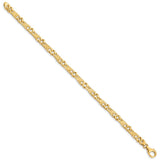 14K 5.5mm Hand-polished Fancy Link Bracelet-WBC-LK161-8