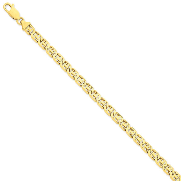 14K 6.75mm Hand-Polished Fancy Link Bracelet-WBC-LK163-8