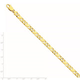 14K 6.7mm Hand-polished Fancy Link Bracelet-WBC-LK165-9