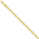 14K 6.2mm Hand-Polished Fancy Link Bracelet-WBC-LK170-9