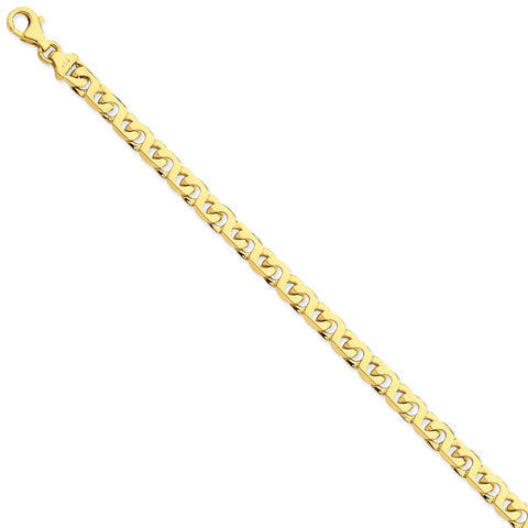 14K 6.2mm Hand-Polished Fancy Link Bracelet-WBC-LK170-8