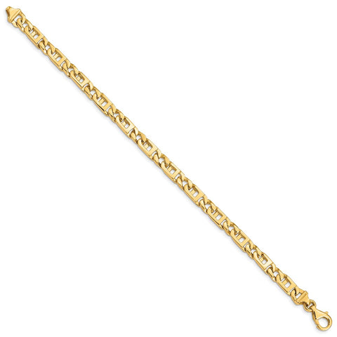 14k 5.9mm Hand-Polished Fancy Link Bracelet-WBC-LK171-7