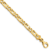 14k 5.9mm Hand-Polished Fancy Link Bracelet-WBC-LK171-8