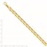 14K 7.4mm Hand-polished Fancy Link Bracelet-WBC-LK178-9