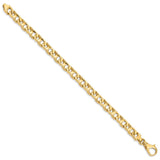 14K 7.4mm Hand-polished Fancy Link Bracelet-WBC-LK178-8