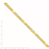 14K 7.5mm Hand-polished Fancy Link Bracelet-WBC-LK187-9