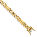 14K 7.5mm Hand-polished Fancy Link Bracelet-WBC-LK187-8