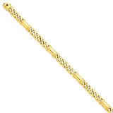 14K 7.5mm Hand-polished Fancy Link Bracelet-WBC-LK187-9