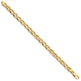 14K 7.5mm Hand-polished Fancy Link Bracelet-WBC-LK200-8