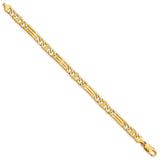 14k 7mm Hand-polished Fancy Link Bracelet-WBC-LK201-8