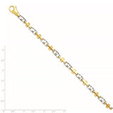 14K Two-tone 5.8mm Hand-polished Fancy Link Bracelet-WBC-LK210-9