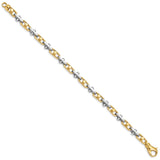 14K Two-tone 5.8mm Hand-polished Fancy Link Bracelet-WBC-LK210-8