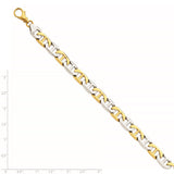 14K Two-tone 8mm Hand-polished Anchor Link Bracelet-WBC-LK213-9