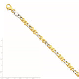 14k Two-tone 6mm Hand-polished Fancy Link Chain-WBC-LK223-8