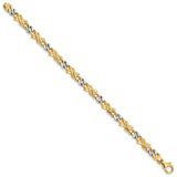 14k Two-tone 6mm Hand-Polished Fancy Link Chain-WBC-LK223-7