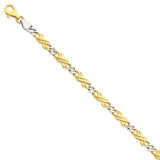 14k Two-tone 6mm Hand-polished Fancy Link Chain-WBC-LK223-8