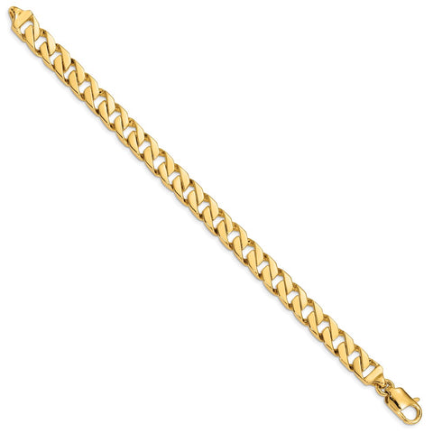 14k 8.5mm Hand-polished Fancy Link Bracelet-WBC-LK256-8