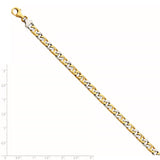 14K Two-tone 5.6mm Hand-Polished Fancy Link Bracelet-WBC-LK259-9