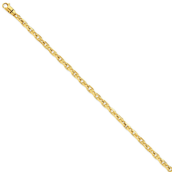 14k 4.2mm Hand-Polished Fancy Link Bracelet-WBC-LK302-9