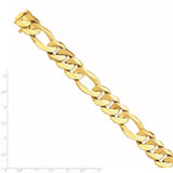 14k 15.7mm Fancy Heavy Figaro Link Bracelet-WBC-LK322-9