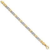 14K Two-Tone 6.9mm Hand-Polished Fancy Link Bracelet-WBC-LK327-8