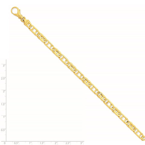 14K 5.5mm Polished Fancy Link Bracelet-WBC-LK397-8.5