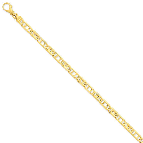 14K 5.5mm Polished Fancy Link Bracelet-WBC-LK397-8.5