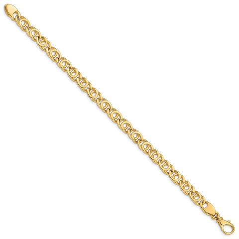 14K 7mm Polished Fancy Link Bracelet-WBC-LK405-8