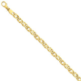 14K 7mm Polished Fancy Link Bracelet-WBC-LK405-9