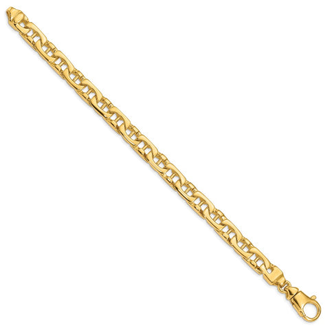 14K 8.5mm Hand-polished Fancy Link Bracelet-WBC-LK409-8.5