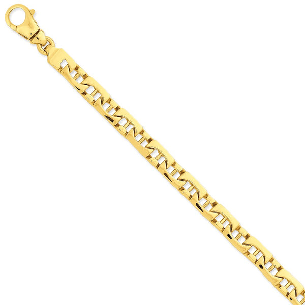 14K 8.5mm Hand-polished Fancy Link Bracelet-WBC-LK409-9