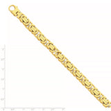 14k 10.1mm Hand-polished Fancy Link Bracelet-WBC-LK415-9