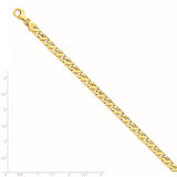 14K 6.1mm Hand-polished Fancy Link Bracelet-WBC-LK416-9