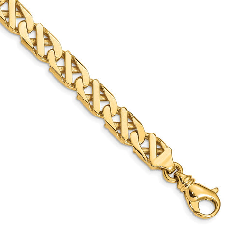 14K 7.9mm Fancy Link Bracelet-WBC-LK417-8.25