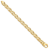 14K 10.2mm Hand-polished Fancy Link Bracelet-WBC-LK419-8.25