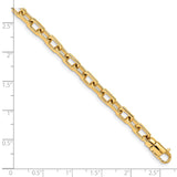 14k 5mm Hand-polished Fancy Link Bracelet-WBC-LK436-8