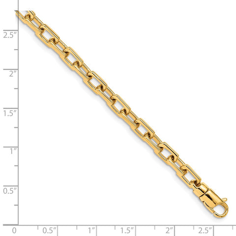 14k 5mm Hand-polished Fancy Link Bracelet-WBC-LK436-8