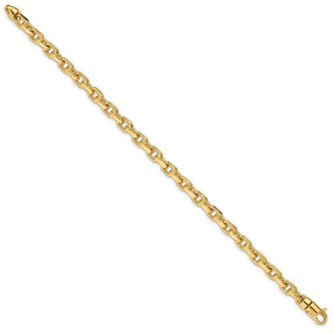 14k 5.9mm Hand-polished Fancy Link Bracelet-WBC-LK437-8.5