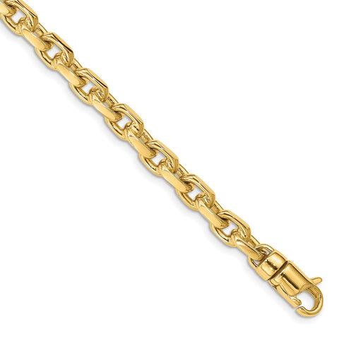 14k 5.9mm Hand-polished Fancy Link Bracelet-WBC-LK437-8.5