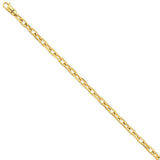 14k 5.9mm Hand-polished Fancy Link Bracelet-WBC-LK437-9