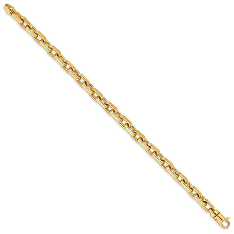 14k 7mm Hand-polished Fancy Link Bracelet-WBC-LK440-8.5