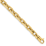 14k 7mm Hand-polished Fancy Link Bracelet-WBC-LK440-8.5