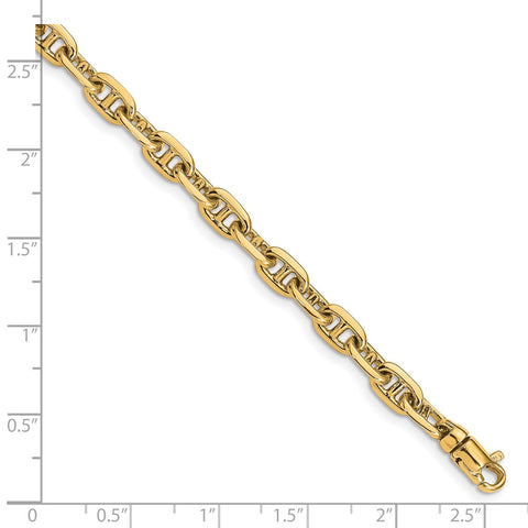 14k 5.1mm Hand-polished Fancy Link Bracelet-WBC-LK441-7.5