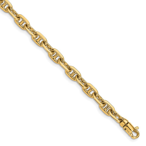 14k 5.1mm Hand-polished Fancy Link Bracelet-WBC-LK441-8.5