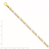 14k Two-tone 5.8mm Polished Fancy Link Bracelet-WBC-LK487-8