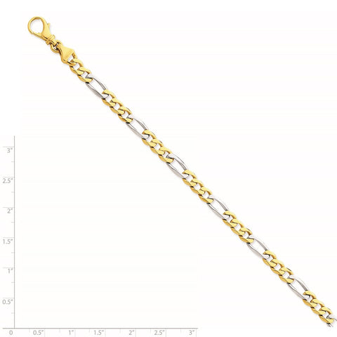 14k Two-tone 5.8mm Polished Fancy Link Bracelet-WBC-LK487-8