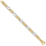 14k Two-tone 7.85mm Polished Fancy Link Bracelet-WBC-LK489-8